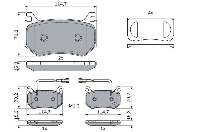 Kit de plaquettes de frein, frein à disque BOSCH 0 986 424 384