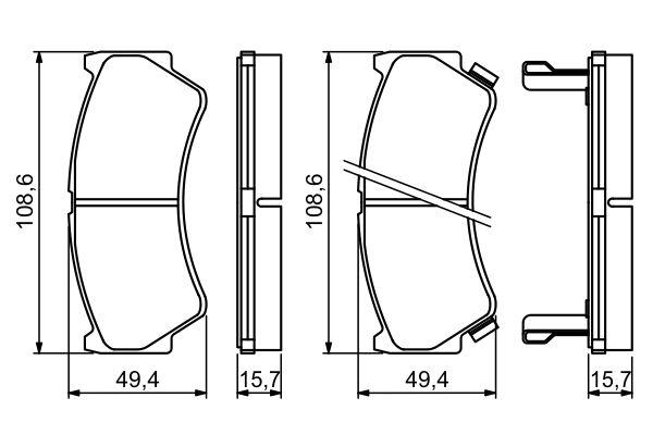 Kit de plaquettes de frein, frein à disque BOSCH 0 986 494 234