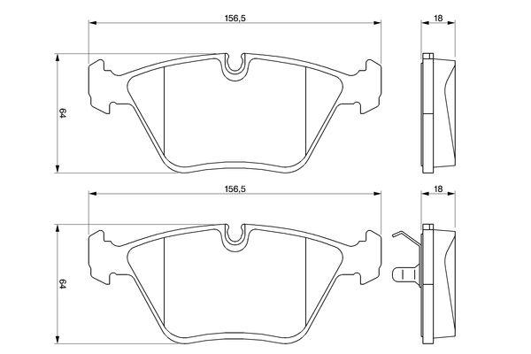 Kit de plaquettes de frein, frein à disque BOSCH 0 986 424 828