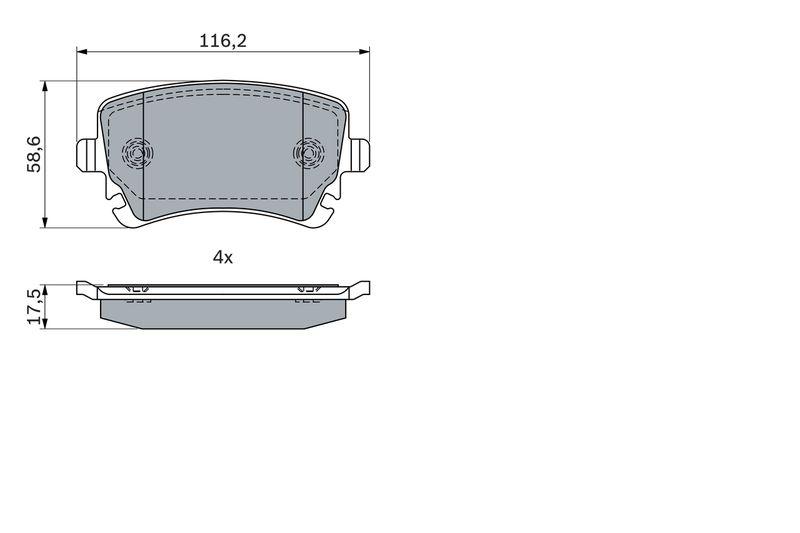 Kit de plaquettes de frein, frein à disque BOSCH 0986424056