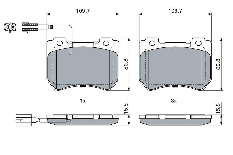 Kit de plaquettes de frein, frein à disque BOSCH 0 986 494 402