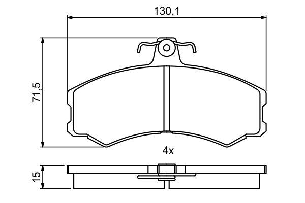 Kit de plaquettes de frein, frein à disque BOSCH 0 986 494 866