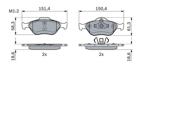 Kit de plaquettes de frein, frein à disque BOSCH 0 986 424 034