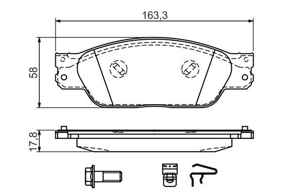 Kit de plaquettes de frein, frein à disque BOSCH 0 986 494 141