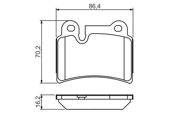Kit de plaquettes de frein, frein à disque BOSCH 0986494210