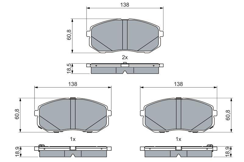 Kit de plaquettes de frein, frein à disque BOSCH 0 986 460 077