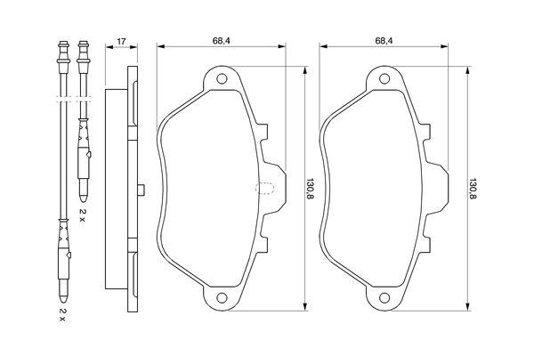 Kit de plaquettes de frein, frein à disque BOSCH 0 986 460 956