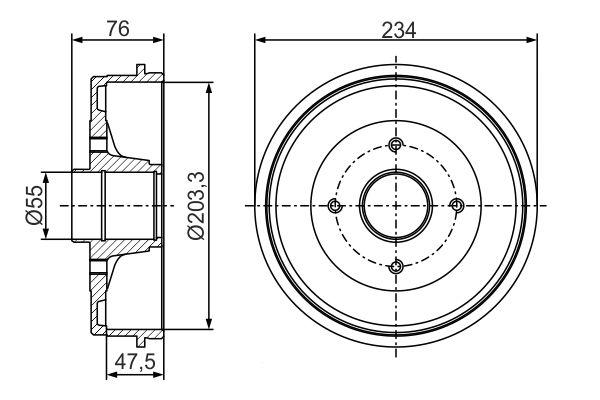 Tambour de frein BOSCH 0 986 477 290