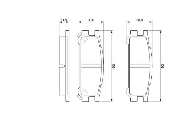 Kit de plaquettes de frein, frein à disque BOSCH 0 986 461 143