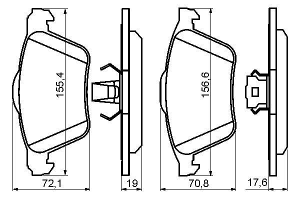 Kit de plaquettes de frein, frein à disque BOSCH 0 986 494 158