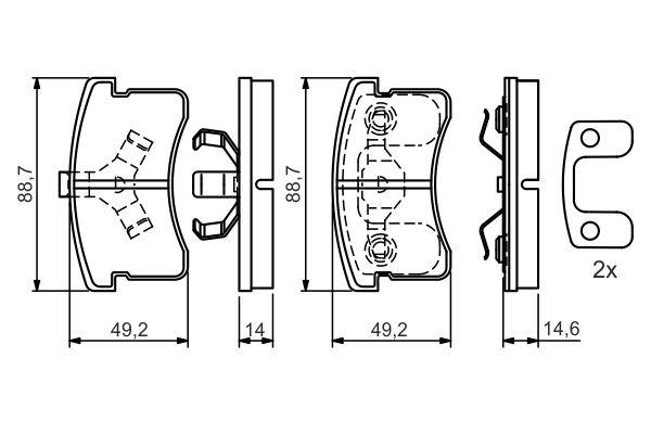 Kit de plaquettes de frein, frein à disque BOSCH 0 986 424 642