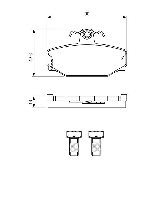 Kit de plaquettes de frein, frein à disque BOSCH 0986460995