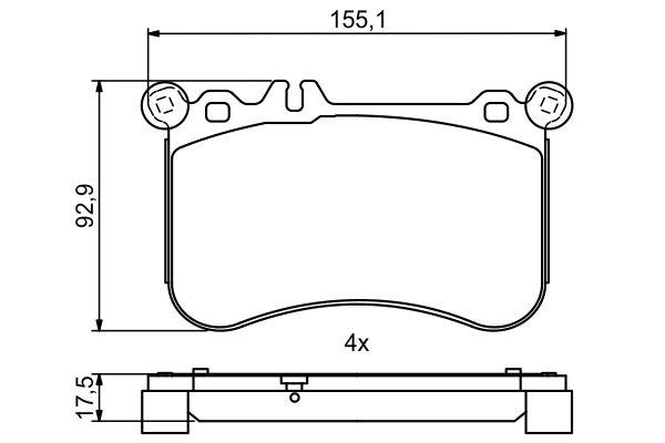 Kit de plaquettes de frein, frein à disque BOSCH 0 986 494 780