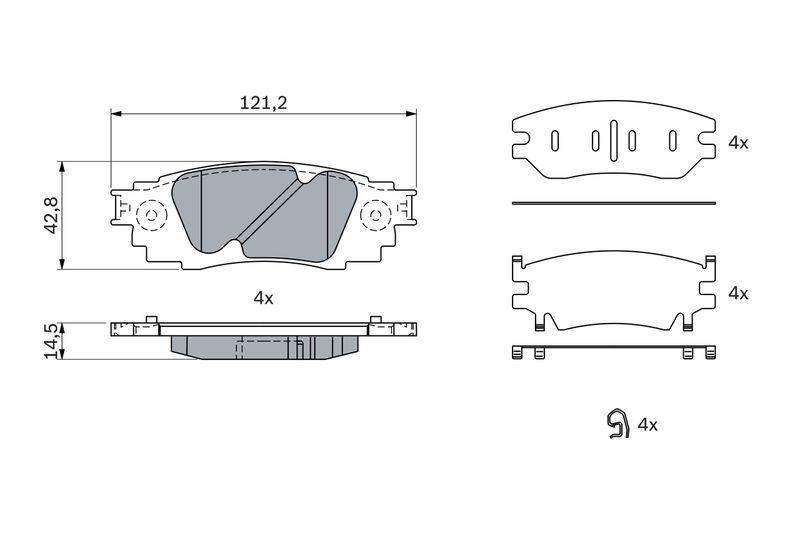 Kit de plaquettes de frein, frein à disque BOSCH 0 986 424 927