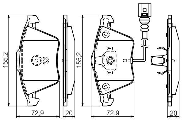Kit de plaquettes de frein, frein à disque BOSCH 0 986 494 550