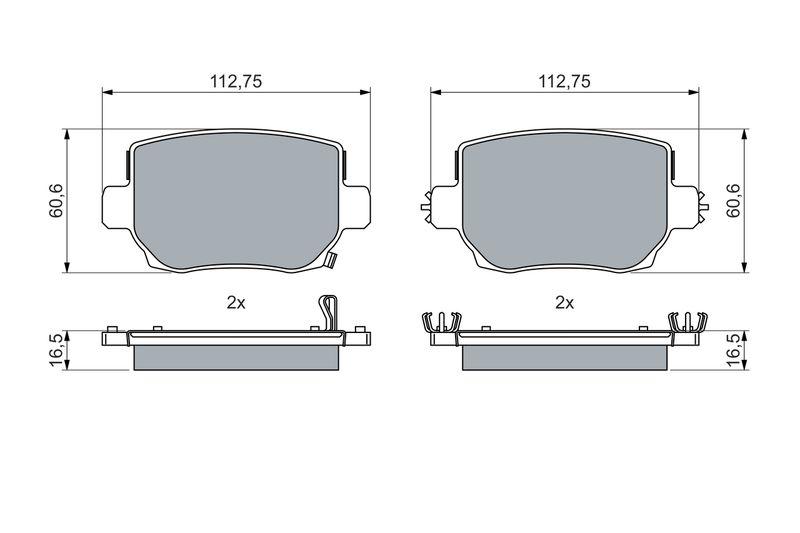 Kit de plaquettes de frein, frein à disque BOSCH 0 986 460 087