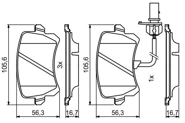Kit de plaquettes de frein, frein à disque BOSCH 0 986 494 814