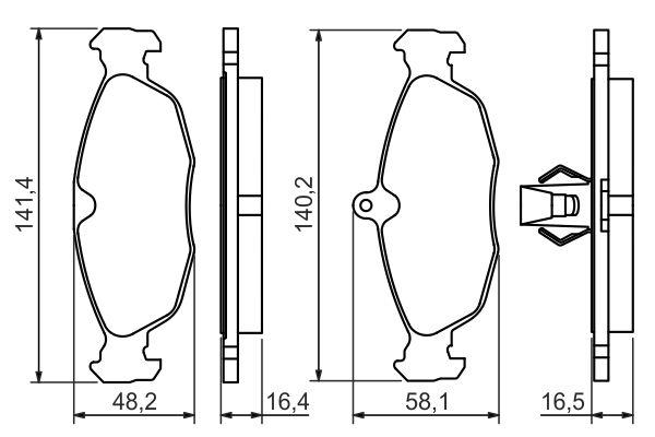 Kit de plaquettes de frein, frein à disque BOSCH 0 986 494 413