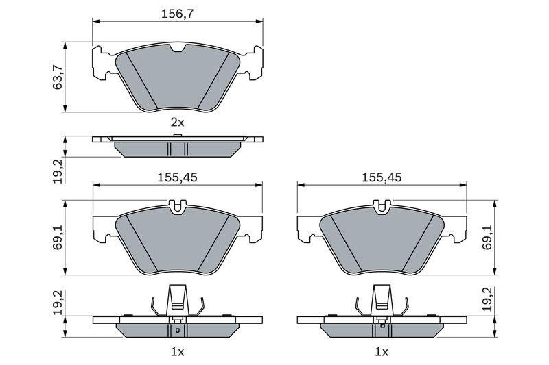 Kit de plaquettes de frein, frein à disque BOSCH 0986494729