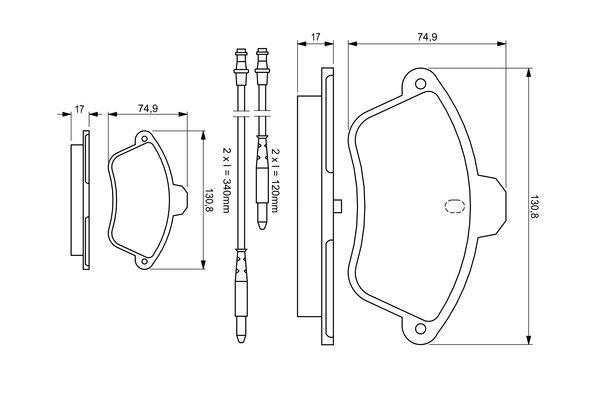 Kit de plaquettes de frein, frein à disque BOSCH 0 986 460 957
