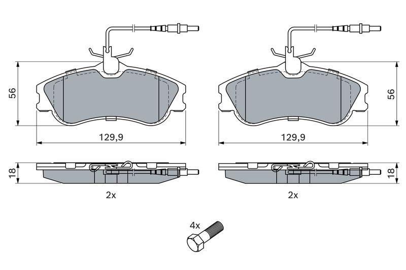 Kit de plaquettes de frein, frein à disque BOSCH 0986424414