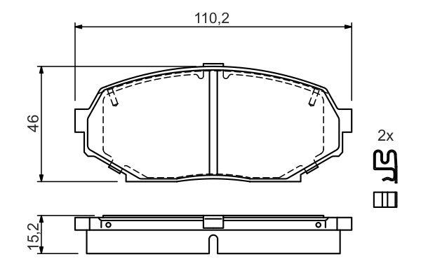 Kit de plaquettes de frein, frein à disque BOSCH 0 986 424 303