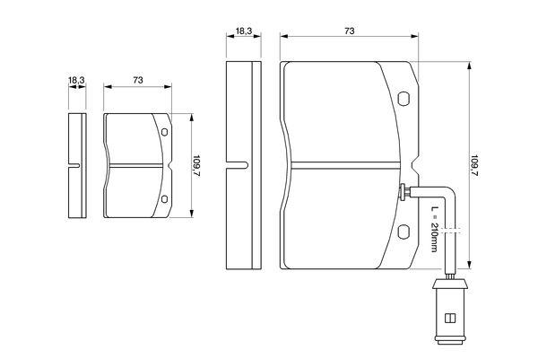 Kit de plaquettes de frein, frein à disque BOSCH 0 986 424 144