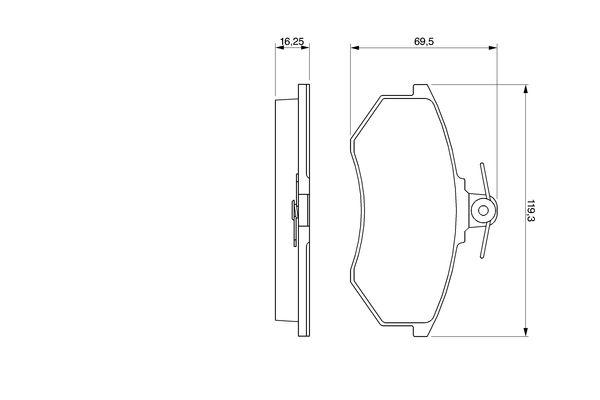Kit de plaquettes de frein, frein à disque BOSCH 0 986 466 698