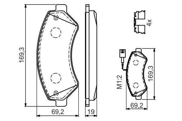 Kit de plaquettes de frein, frein à disque BOSCH 0986494589