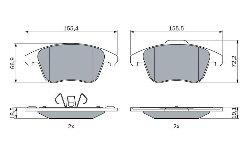 Kit de plaquettes de frein, frein à disque BOSCH 0 986 424 986