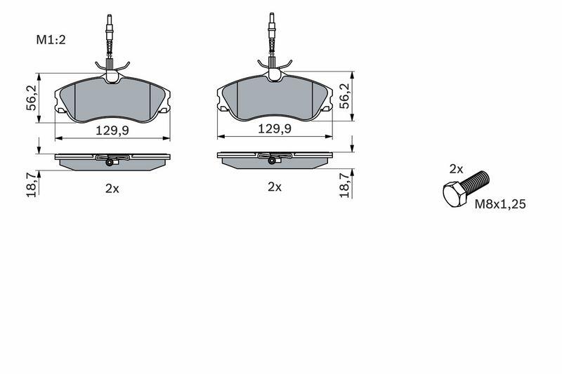 Kit de plaquettes de frein, frein à disque BOSCH 0986424414
