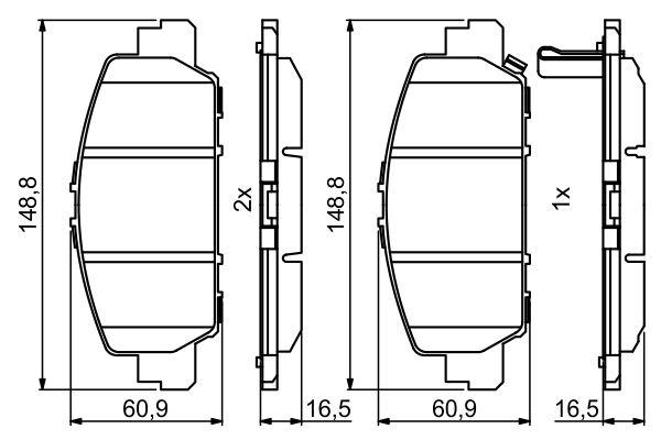 Kit de plaquettes de frein, frein à disque BOSCH 0 986 494 773