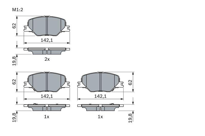 Kit de plaquettes de frein, frein à disque BOSCH 0 986 424 868