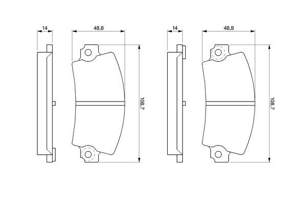 Kit de plaquettes de frein, frein à disque BOSCH 0 986 463 490