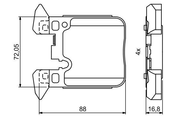 Kit de plaquettes de frein, frein à disque BOSCH 0 986 494 774