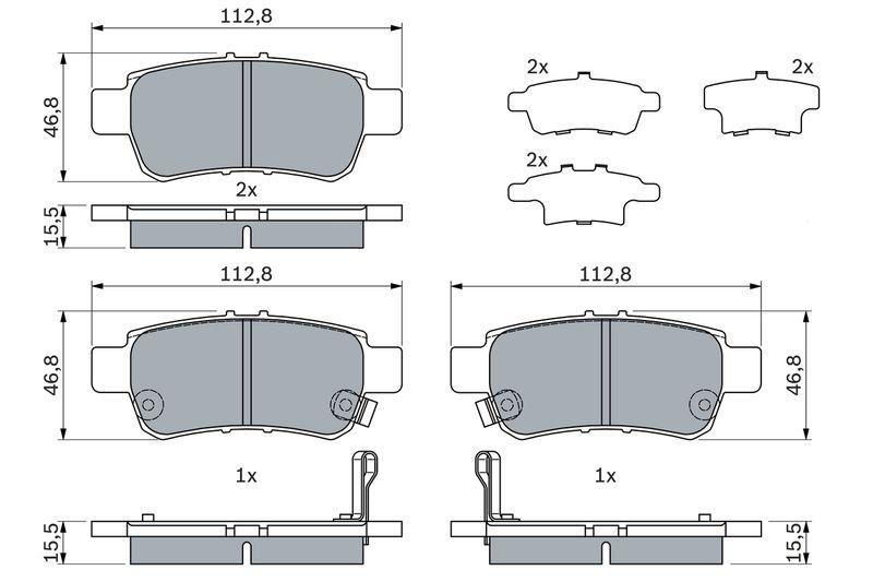 Kit de plaquettes de frein, frein à disque BOSCH 0 986 494 964