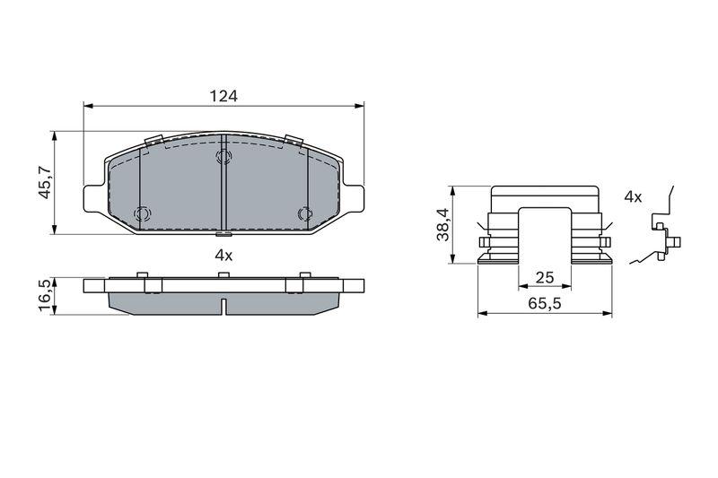 Kit de plaquettes de frein, frein à disque BOSCH 0 986 424 440