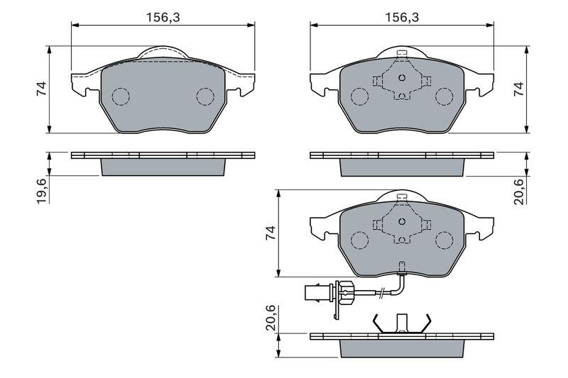 Kit de plaquettes de frein, frein à disque BOSCH 0 986 460 118