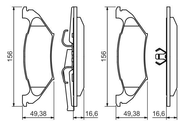 Kit de plaquettes de frein, frein à disque BOSCH 0 986 494 495