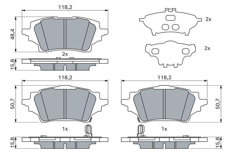 Kit de plaquettes de frein, frein à disque BOSCH 0 986 424 911