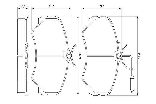 Kit de plaquettes de frein, frein à disque BOSCH 0986460998