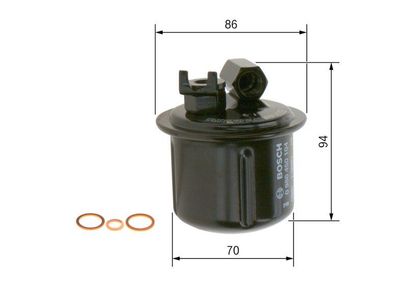Filtre à carburant BOSCH 0 986 450 104