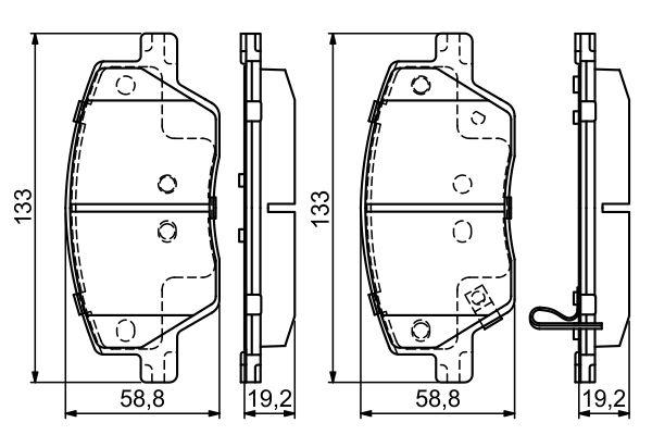 Kit de plaquettes de frein, frein à disque BOSCH 0 986 495 392