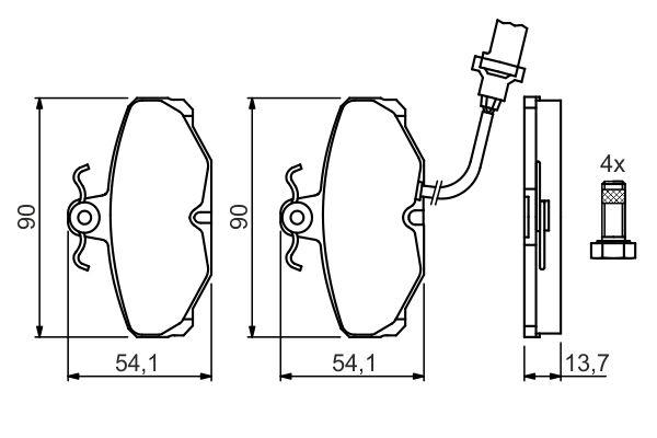 Kit de plaquettes de frein, frein à disque BOSCH 0 986 469 820