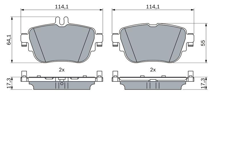 Kit de plaquettes de frein, frein à disque BOSCH 0 986 424 845