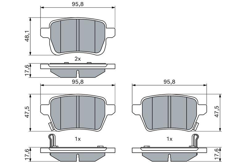 Kit de plaquettes de frein, frein à disque BOSCH 0 986 494 802