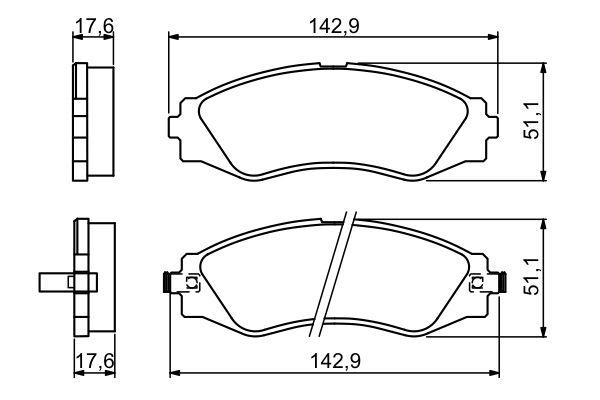 Kit de plaquettes de frein, frein à disque BOSCH 0 986 494 173