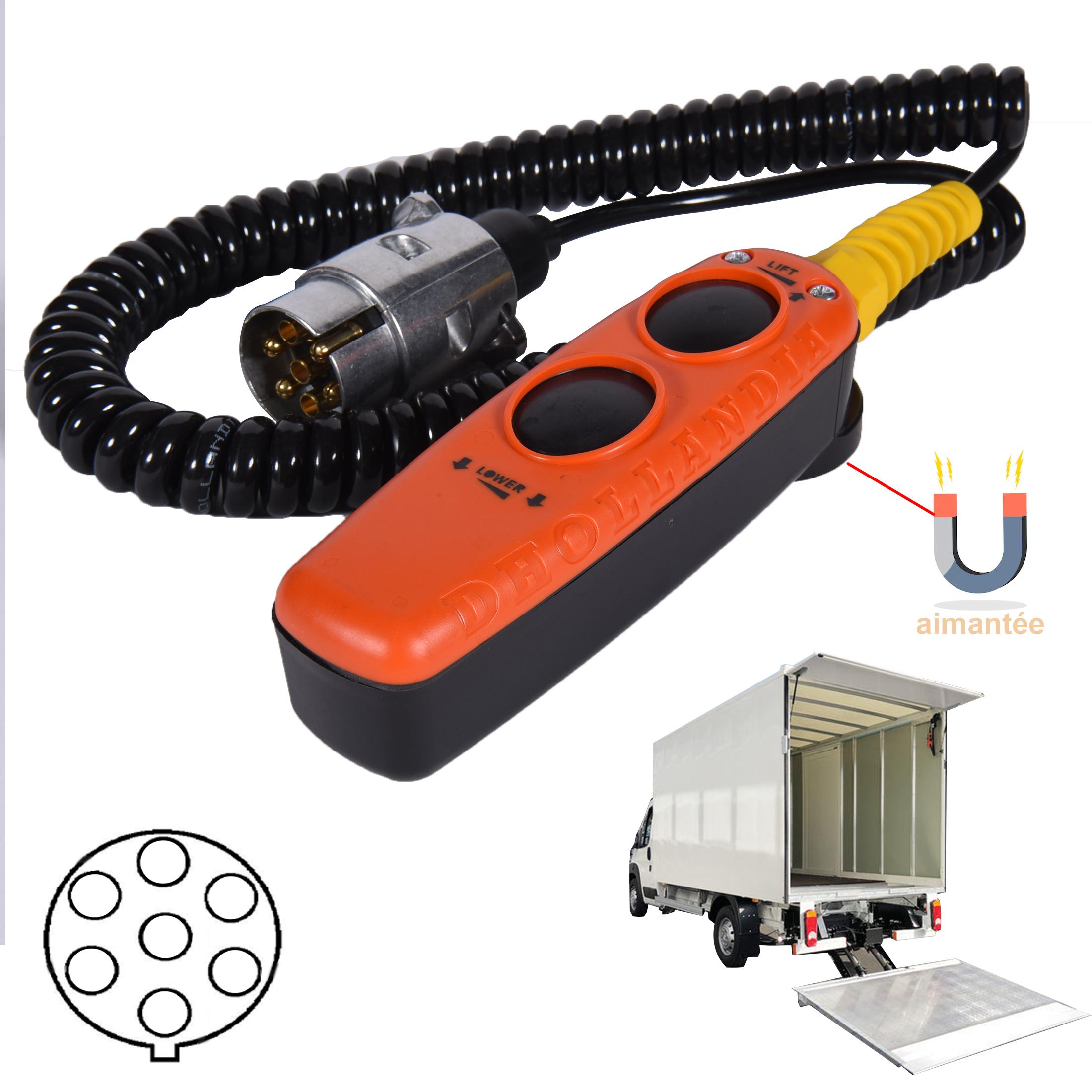 Télécommande filaire 2 Boutons pour Hayon Élévateur hydraulique - Dhollandia, Erhel DHOE0787.2.H