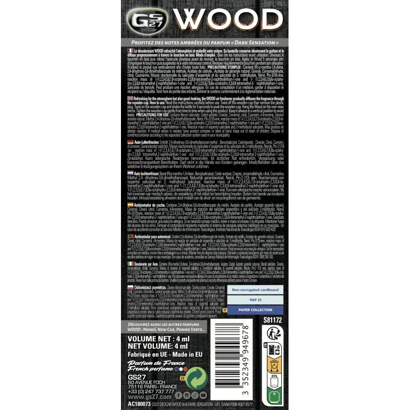 Désodorisant DEOCAR flacon 4 ml en bois parfum dark sensation - GS27 AC180073