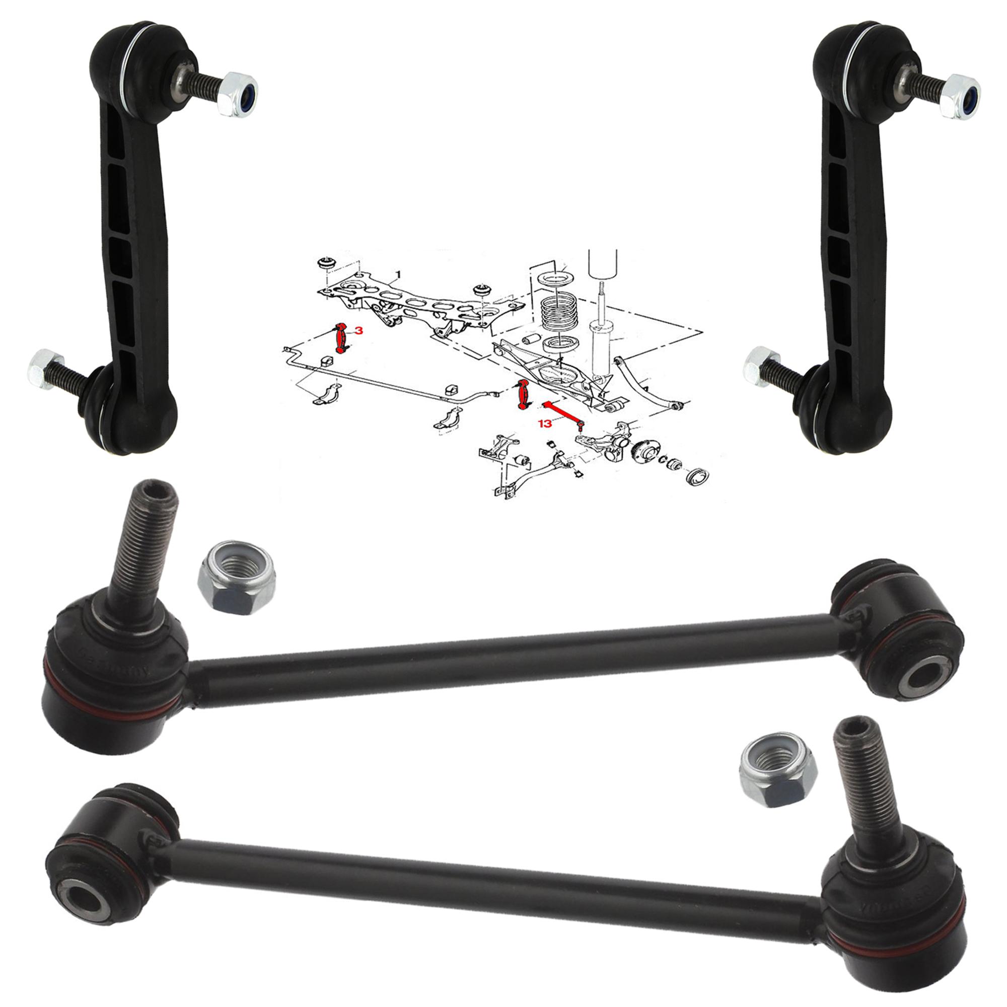 4 biellettes pincement barre stabilisatrice pour Peugeot 406 PARTSLINE KC00031